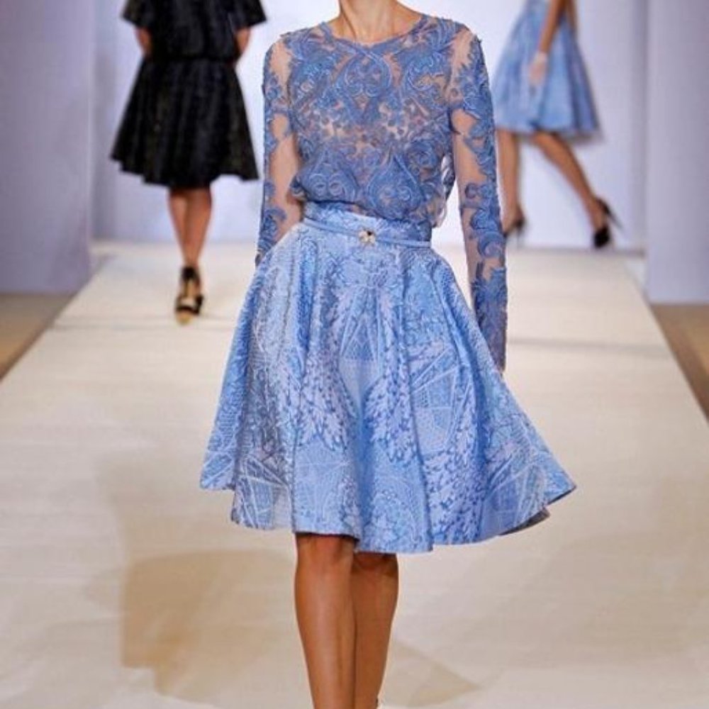 nwot Tile jacquard brocade Flared skirt